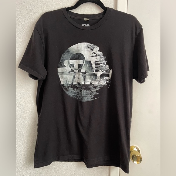 Star Wars Death Star Men's Graphic T-Shirt Size L Short Sleeve Black - Picture 1 of 3
